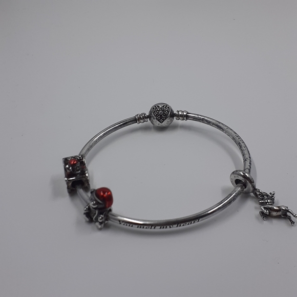 Pandora Sterling Silver And Red Enamel Santa Sleigh Merry Christmas Charm - Picture 6 of 6